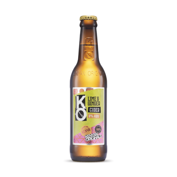 Bottle of KO Lime and Ginger 330ml